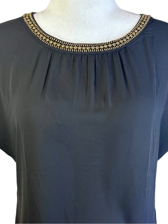 LOFT Petite Loose Fit Blouse with Beaded Neckline Size LP - Picture 4 of 12